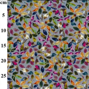 Digital Stretch Cotton Jersey in Lively Leaf design