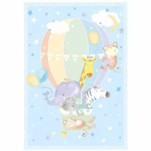 Nursery Balloons Cot Quilt panel by Susan Wheeler for Nutex Fabrics