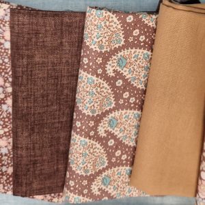 Fat Quarters Cotton Scrap Bundle Fabric by Tilda: Brown, Sand and Cream: Bundle of 5