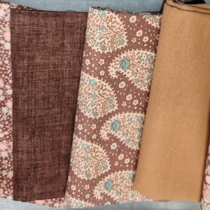 Fat Quarters Cotton Scrap Bundle Fabric by Tilda: Brown, Sand and Cream: Bundle of 5