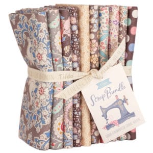 Fat Quarters Cotton Scrap Bundle Fabric by Tilda: Brown, Sand and Cream: Bundle of 10