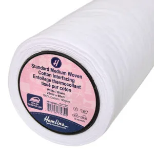 Standard weight Medium Iron-on Interfacing in woven Cotton HN100, 25mtr Roll