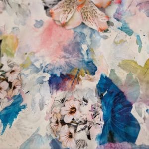 Cupro Viscose certified Vegan Sandwashed Floral, 2.20mt piece