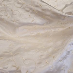 Embroidered Duchess Satin In Ivory swirl - last 2mt piece