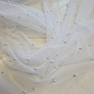 Pearl Embellished Soft Tulle