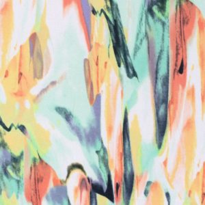 Micro Stretch Jersey In Swirling Pastel Abstract