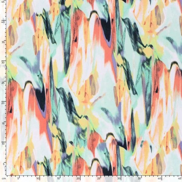Micro Stretch Jersey In Swirling Pastel Abstract - Image 3
