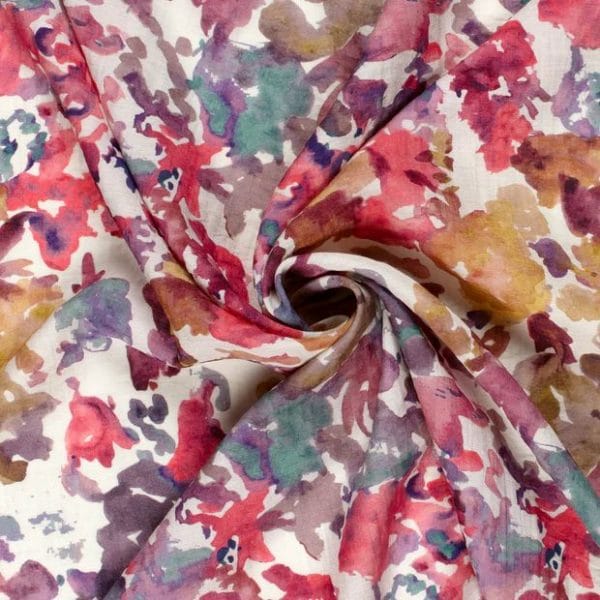 Cranberry Splodge in Viscose Nylon Twill - Image 2