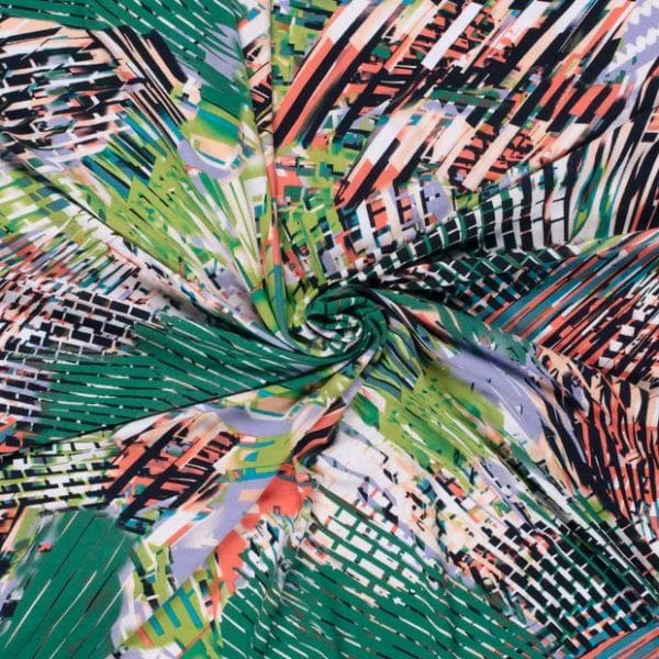 Stretch Viscose Vortex Jersey 'Palm' - Image 3