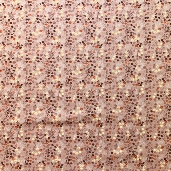 Dusty Pink Ditsy Floral Cotton Heavier Twill weave Fabric