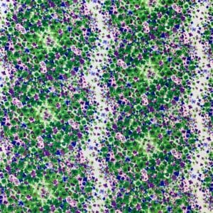 Crepe De Chine Floral Emeralds and Mauve Striped Print Fabric