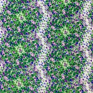 Crepe De Chine Floral Emeralds and Mauve Striped Print Fabric