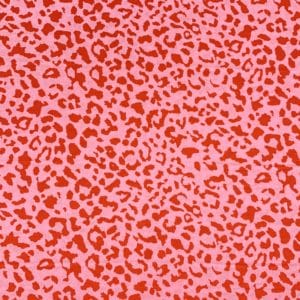 Crepe De Chine Abstract Animal Cerise Printed Fabric