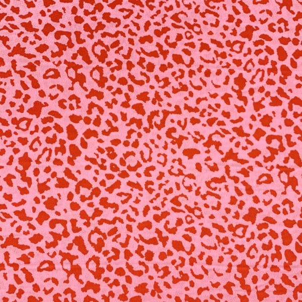 Crepe De Chine Abstract Animal Cerise Printed Fabric