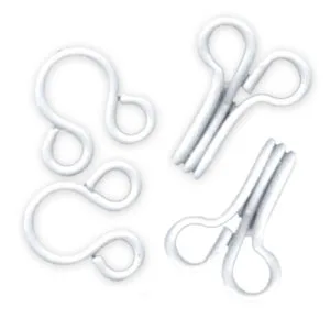Hook and Eye Fastners in White size 2, Bulk 100 pairs in a pack
