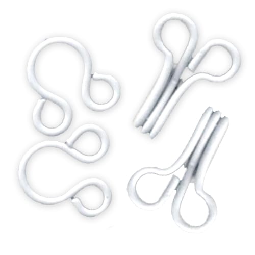 Hook and Eye Fastners in White size 2, 24 pairs