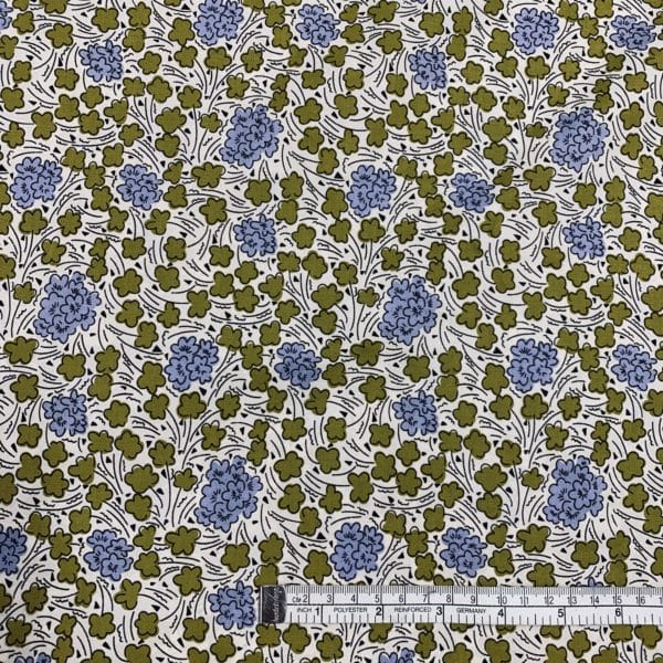 Cool CottonPoplin Mauve and Olive Floral - Image 3