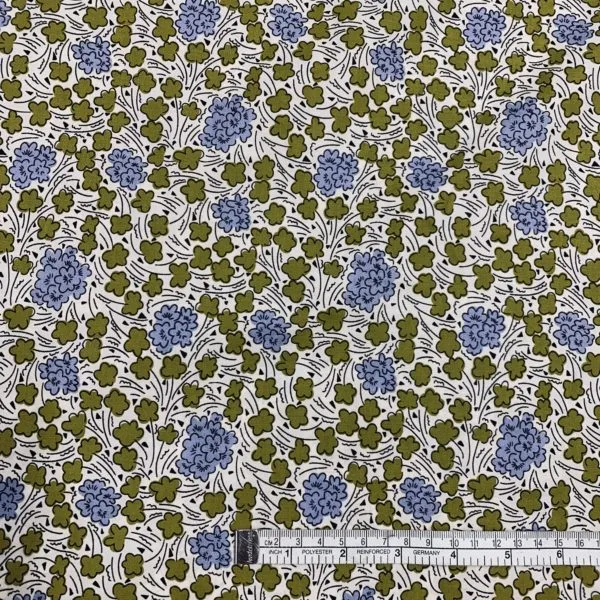 Cool CottonPoplin Mauve and Olive Floral - Image 3