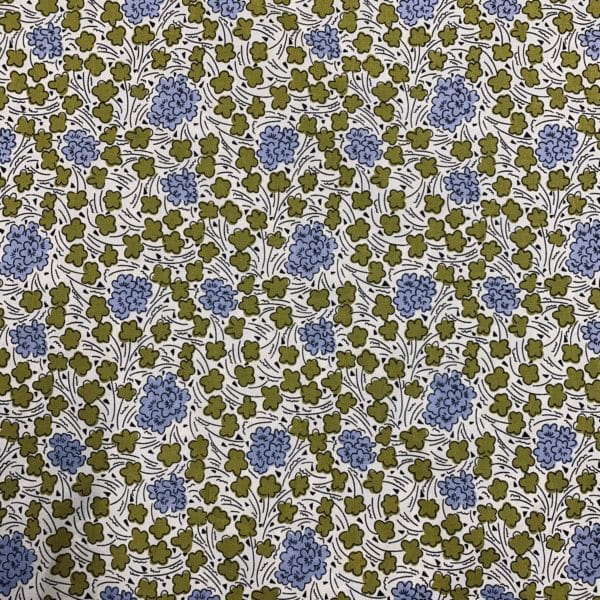 Cool CottonPoplin Mauve and Olive Floral