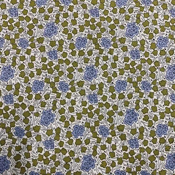 Cool CottonPoplin Mauve and Olive Floral
