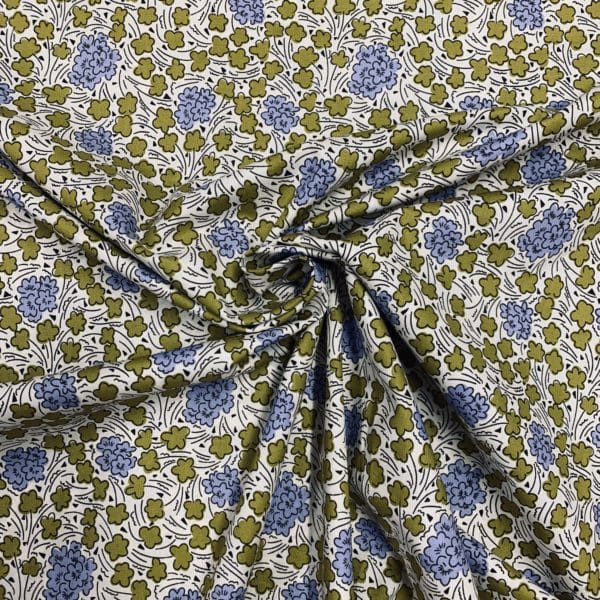 Cool CottonPoplin Mauve and Olive Floral - Image 2