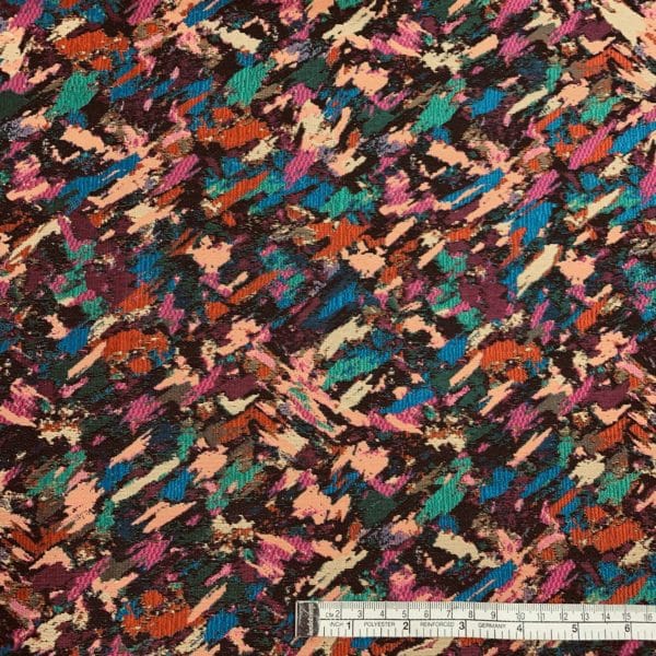 'Collioure' Vibrant Mosaic Design Jacquard Brocade Dress Fabric - Image 3