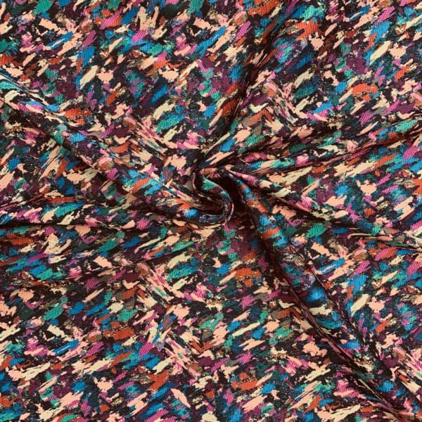 'Collioure' Vibrant Mosaic Design Jacquard Brocade Dress Fabric - Image 2