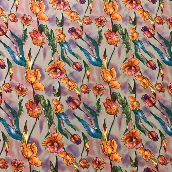 Tulip Floral Crepe Georgette Fabric