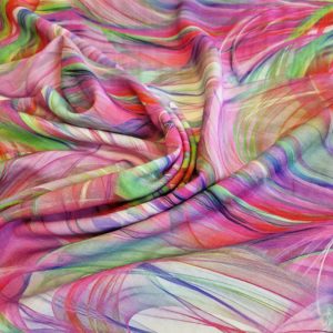 Swirling Abstract Viscose Nylon Gauze