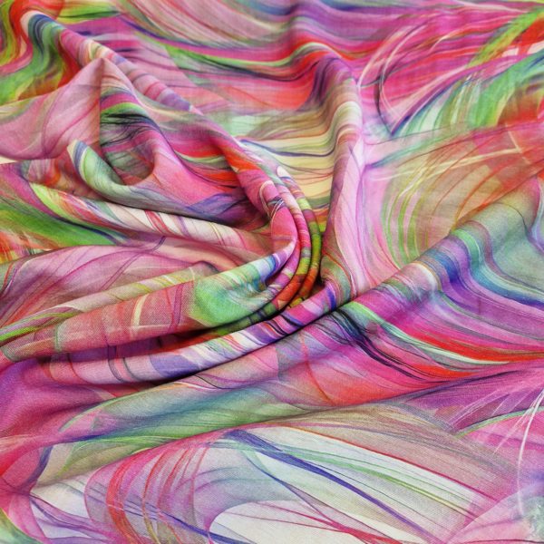 Swirling Abstract Viscose Nylon Gauze