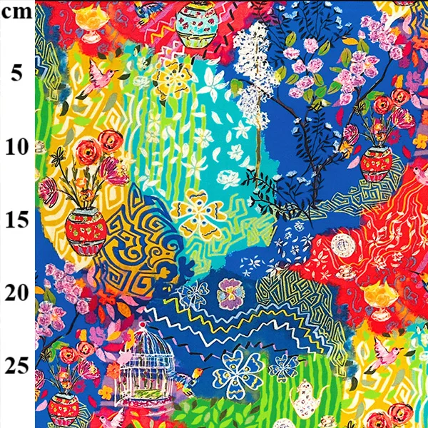 Digital Printed Viscose Lawn - Birdcage