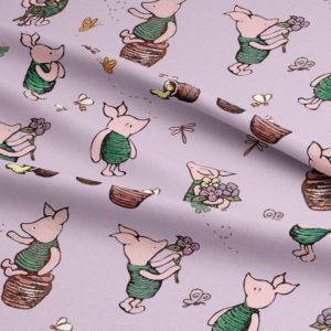Digitally Printed Licensed Winnie The Pooh Fabric | Characters-Piglet