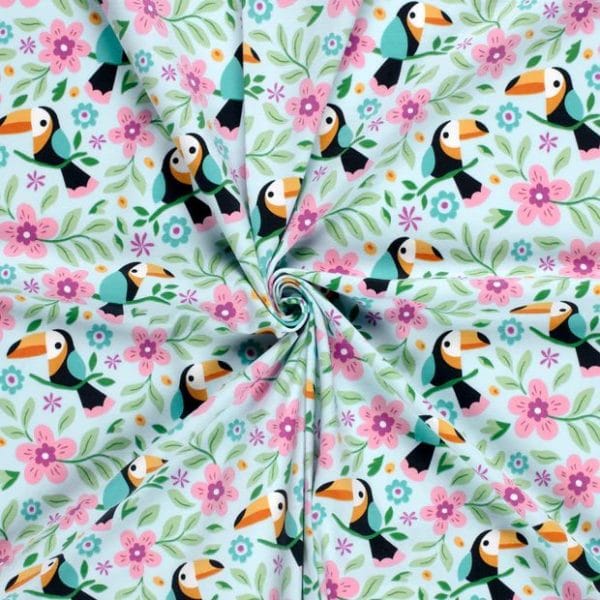 Stretch Cotton Jersey 'Toucans' - Image 2
