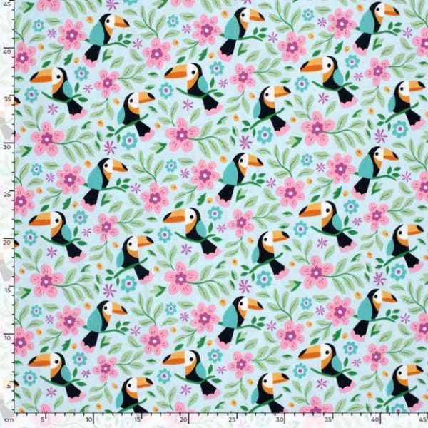 Stretch Cotton Jersey 'Toucans' - Image 3
