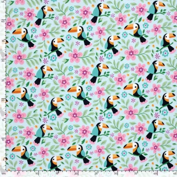Stretch Cotton Jersey 'Toucans' - Image 3