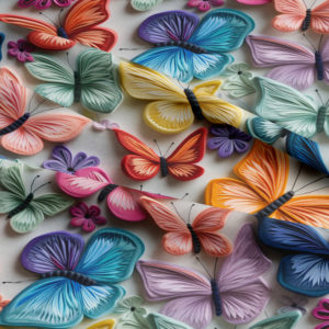 Digitally Printed 3D Cotton Fabric | 3D Butterflies