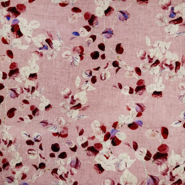 Fabulous Flax soft Linen Viscose print 'Eucalyptus Rose'