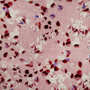 Fabulous Flax soft Linen Viscose print 'Eucalyptus Rose'