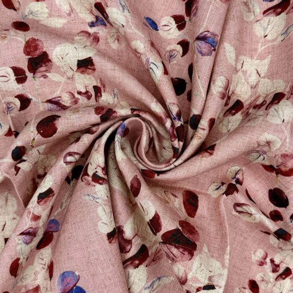 Fabulous Flax soft Linen Viscose print 'Eucalyptus Rose' - Image 2
