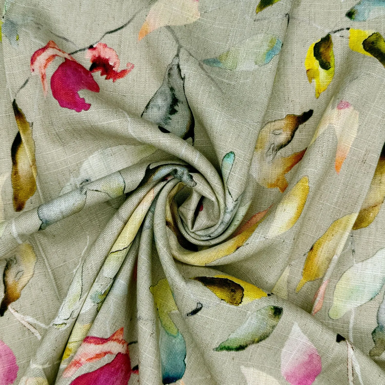Fabulous Flax soft Linen Viscose print 'Maison-Natural' - Image 2