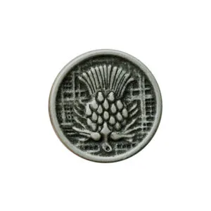 Metal Button - Thistle in Antique Silver