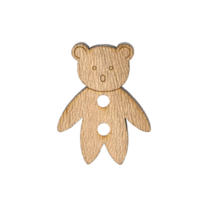 Olive Wood Teddy Bear Button – W138_20mm