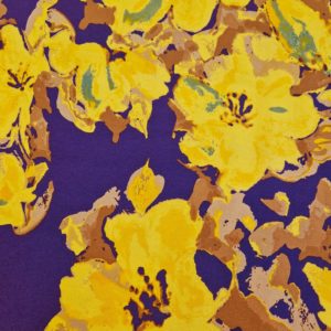 Stretch Viscose Elastane Bold Floral Jersey ' Twilight Ochre'