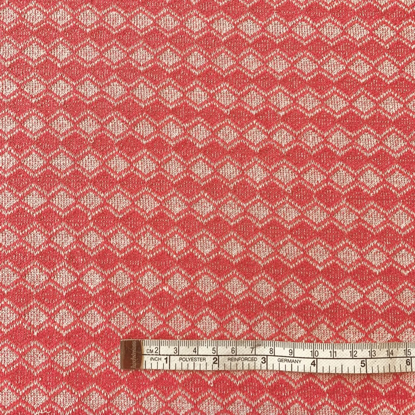 Knitted Stretch Eco-Friendly Fabric in a Diamond Jacquard Design - Image 4