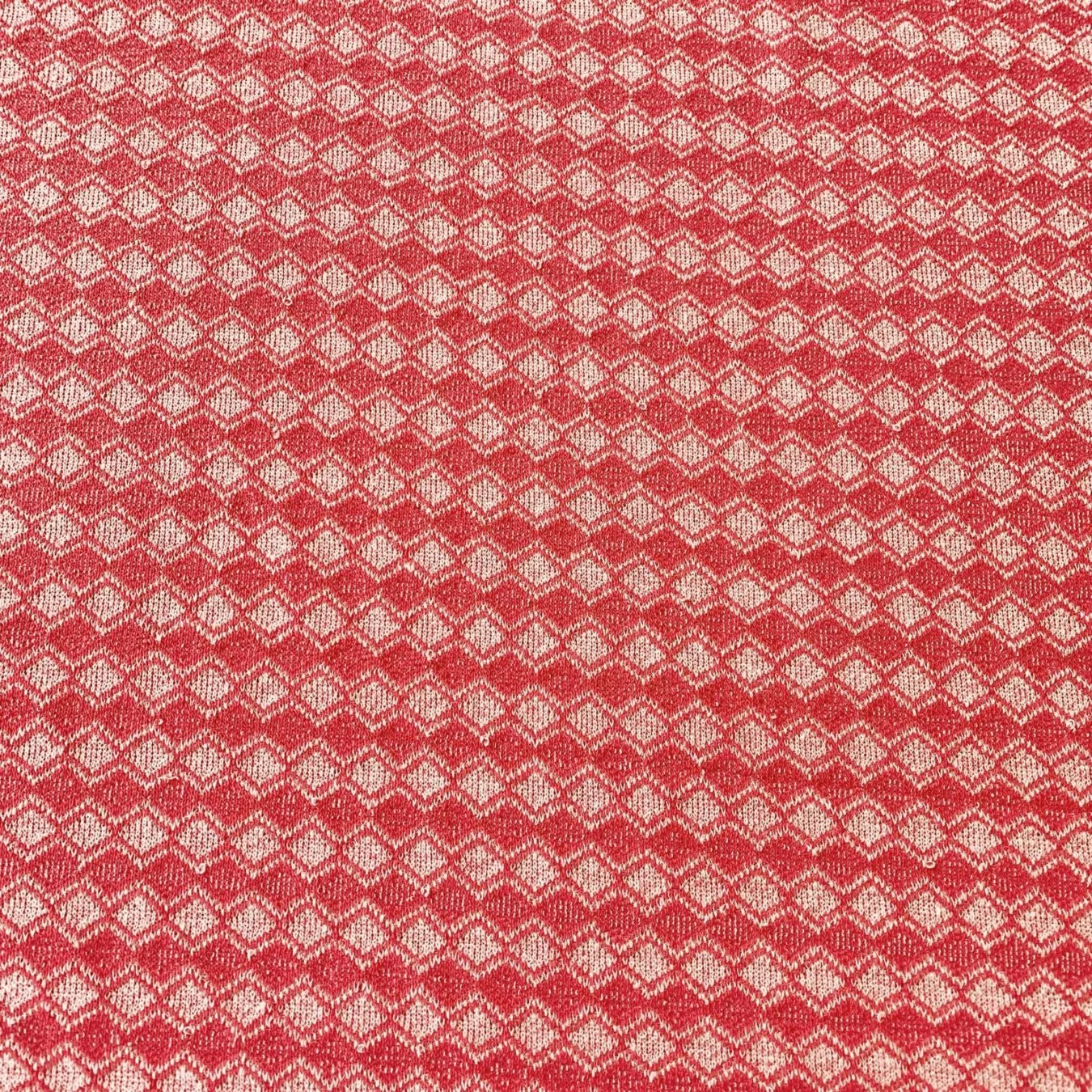 Knitted Stretch Eco-Friendly Fabric in a Diamond Jacquard Design