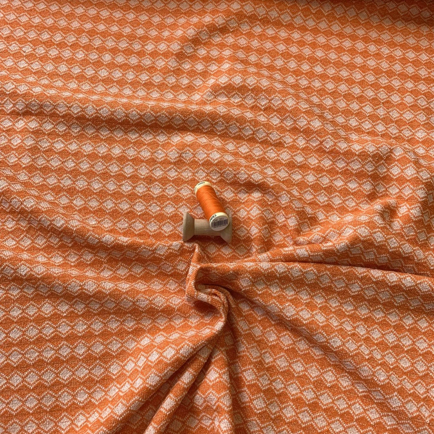 Knitted Stretch Eco-Friendly Fabric in a Diamond Jacquard Design - Image 8