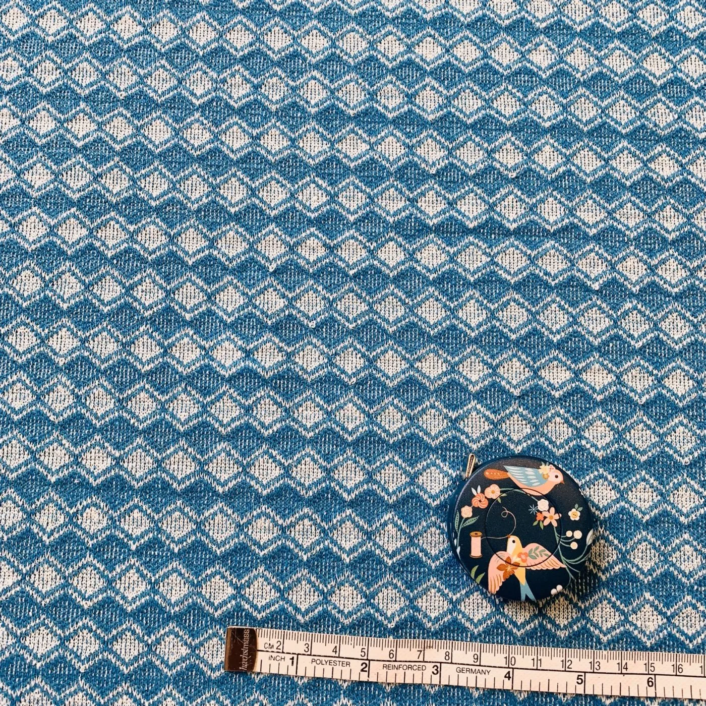 Knitted Stretch Eco-Friendly Fabric in a Diamond Jacquard Design - Image 7