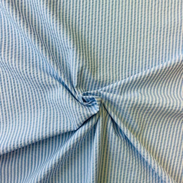 Cotton Seersucker Stripe | Sky Blue - Image 2