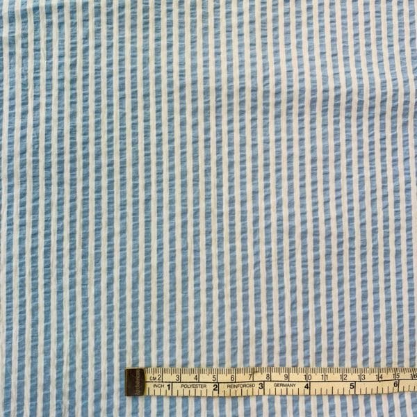 Cotton Seersucker Stripe | Sky Blue - Image 3