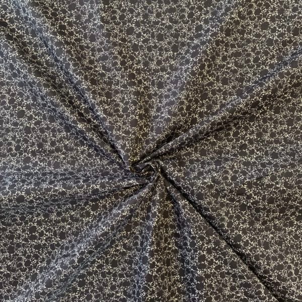 Cotton Floral Poplin | 2 Tone Dark Navy Floral - Image 2